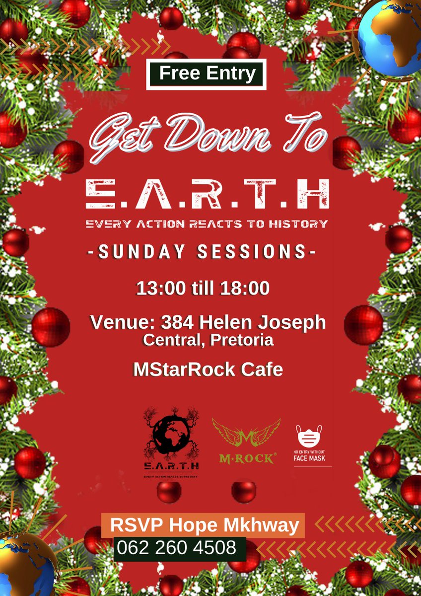 EARTH19_ZA's tweet photo. This week we're hosting our last #GetDownToEarth Sunday Session of the year 2020. With everybody heading home to celebrate Christmas. We see it fitting that we deliver the final show of the year that will serve as a memory that you can take home with you.🎁🌍 https://t.co/9yhWTBpMhx
