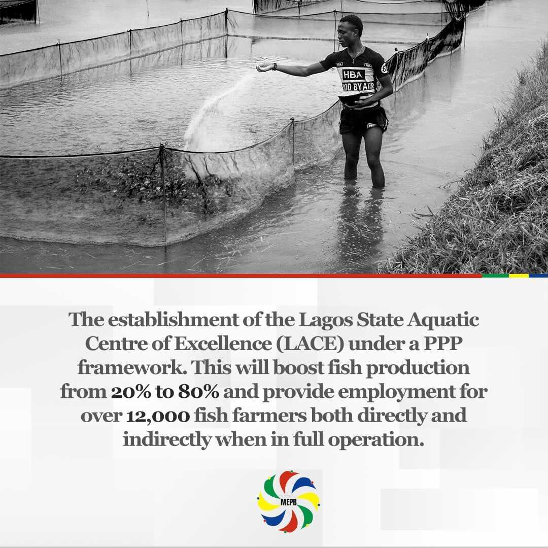 LagosMepb's tweet image. Lagos State Aquatic Centre of Excellence (LACE) is expected to boost fish production from 20% to 80%. It is expected to create more jobs for fish farmers, thereby improving their standard of living #LagosMepb  #agriculture #Lagos