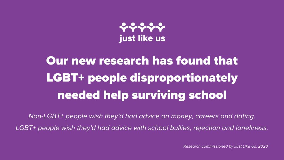 In a new  #YoungerMe survey, we found that British LGBT+ adults wish they'd had advice on coping with bullying and loneliness at school.Non-LGBT+ people, however, were concerned about careers and dating.Sadly not enough has changed for LGBT+ young people – a thread 