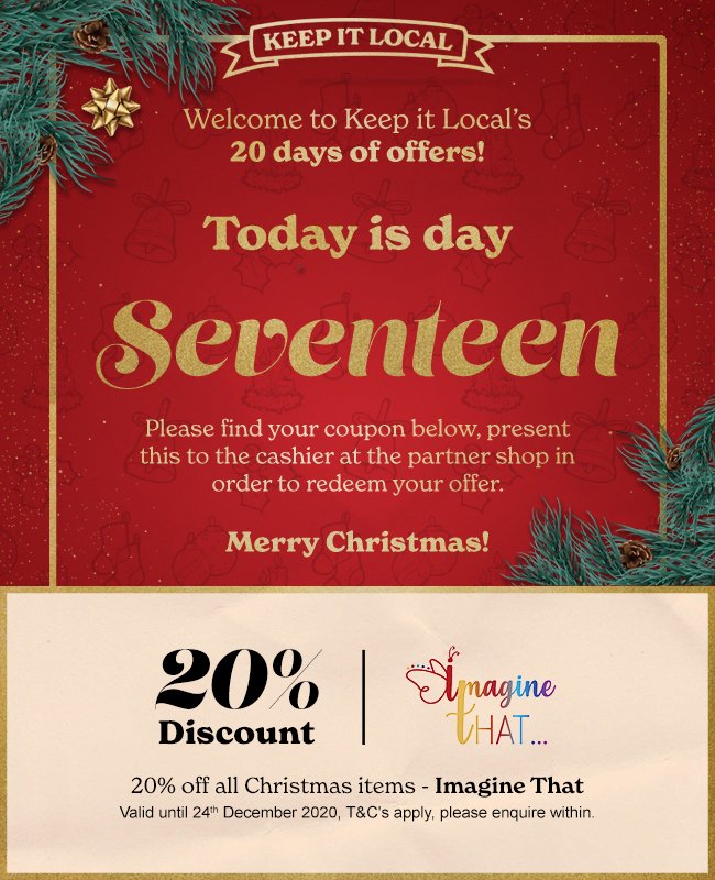 KeepItLocal_Gib's tweet photo. Are your home decorations complete? Why not take advantage of today's offer in our #20DaysofOffers. Imagine That Gibraltar is offering a 20% discount on all Christmas items until the 24th!

Click on the link to sign up for our newsletter https://t.co/D18CDwAuzF https://t.co/vzHUp11m3a
