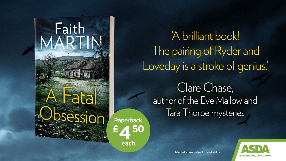 HQstories's tweet photo. Fans of @FaithMartin_Nov rejoice! The stunning new paperback edition of #AFatalObsession is available at @asda now for just £4.50. Amazing! 🥳
Check out the offer online here: https://t.co/u0ev4xZlZC https://t.co/nCLr3KAbFn