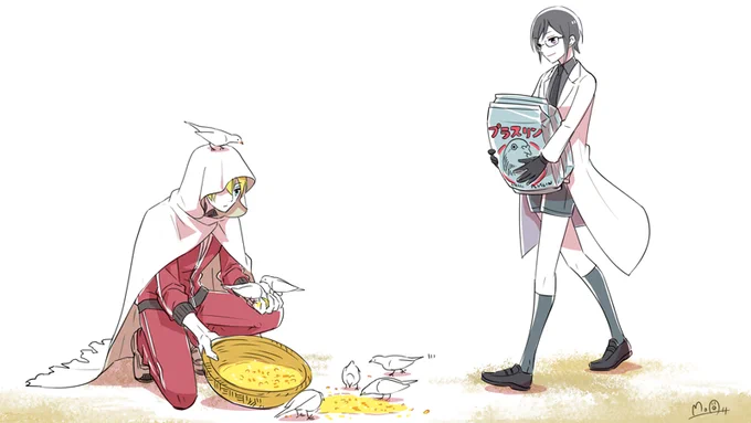 映画館に劇場版刀剣乱舞を観に行った当時描いたファンアート。プラスリンで君も立派な伝書鳩になろう!??? #FanartMoa810 