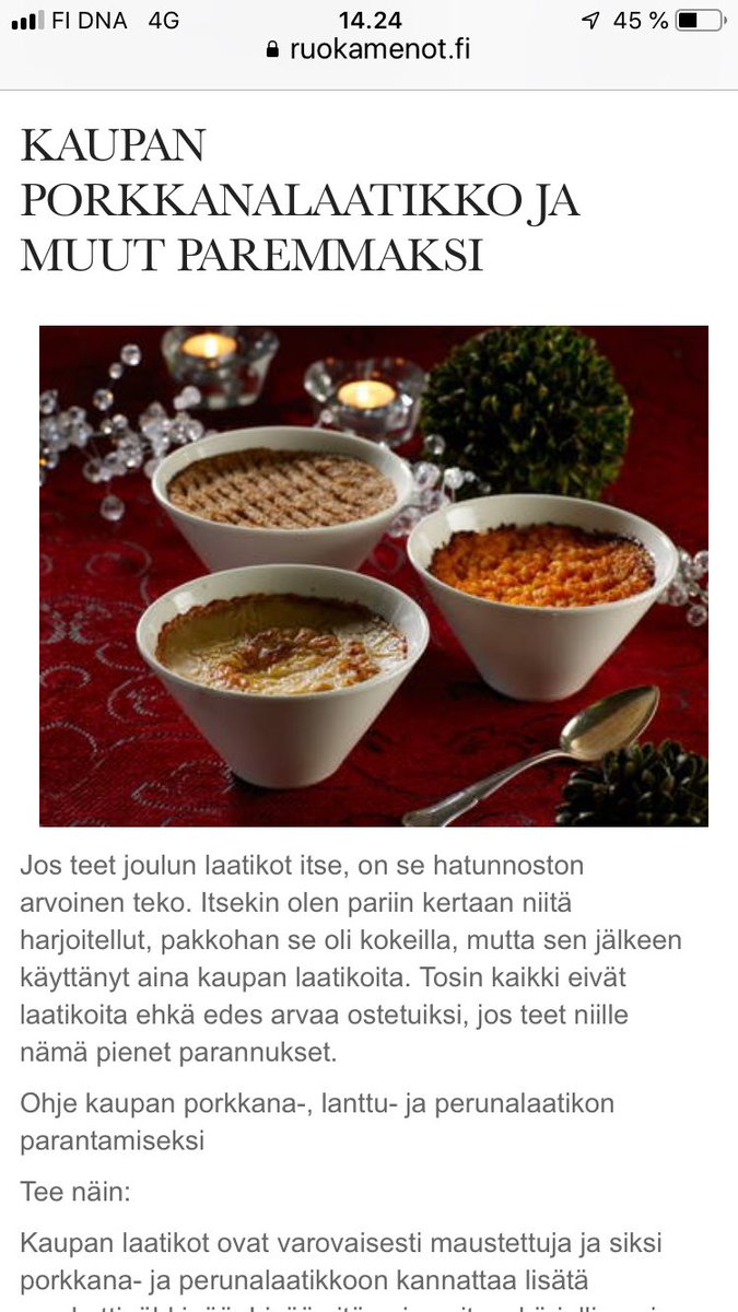 Ruokamenot's tweet photo. Päivä 17/24

KAUPAN LAATIKOISTA PAREMPIA

Itsetehdyt laatikot ovat herkullisia, mutta kaupan nopeita ja edullisia. Tuunaamalla niistä saa parempia ja itsetehdyn näköisiä.

https://t.co/lruWhSiMfd

#lanttulaatikko #porkkanalaatikko #lanttulaatikko #valmisruoka #ruokamenotfi https://t.co/Uiih4E9iOJ