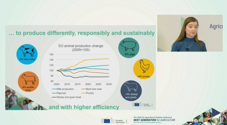 EUAgri's tweet photo. 🍗🥛 Sustainability objectives &amp; changing consumer demands are expected to impact EU meat &amp; dairy markets over the coming decade.

@andreacapkovic from @EUAgri presents the #AgriOutlook for EU meat &amp; dairy in 2020-2030.

Read the highlights of the study: https://t.co/pnUHnKFMhs https://t.co/bjcLlzoCqI