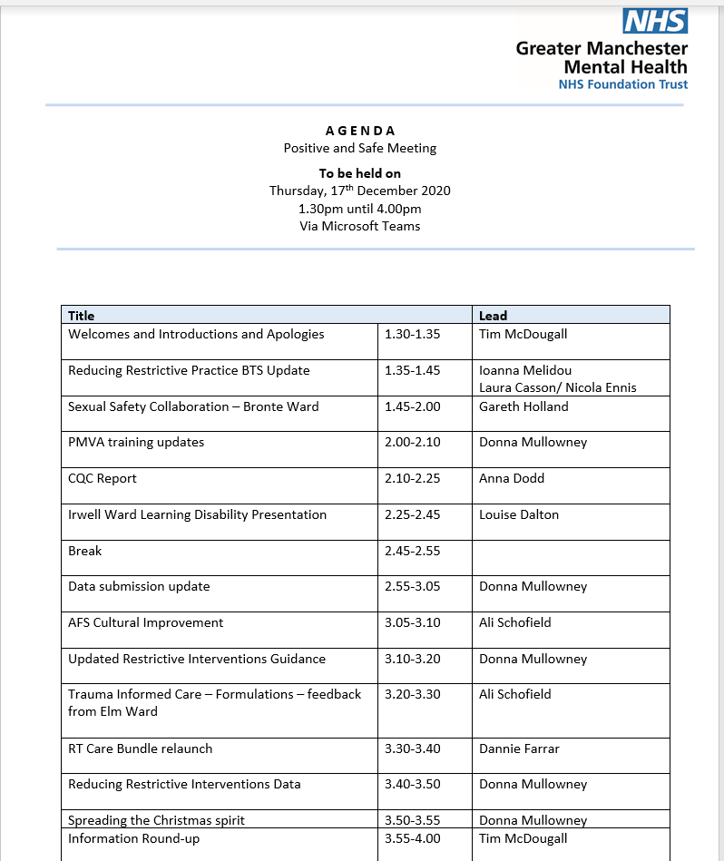 dozzam1's tweet photo. We have an action packed agenda planned for the Positive & Safe Meeting this afternoon. Really looking forward to ending this difficult year on a such a positive note and sharing the fantastic work our staff have been doing. https://t.co/2uWAYKA2Ix