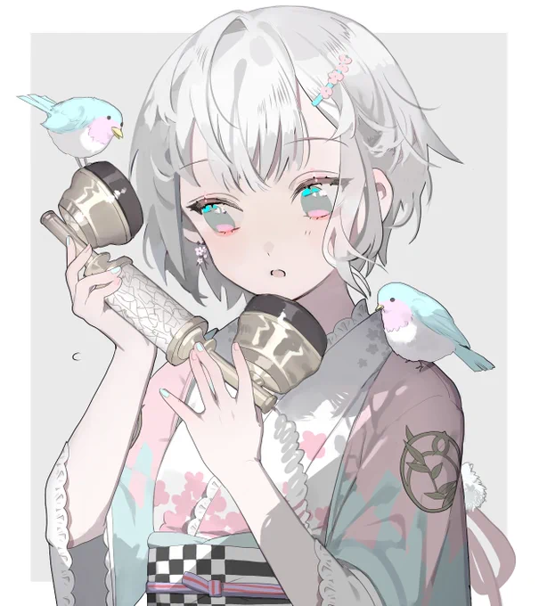 白髪っ子×鳥 