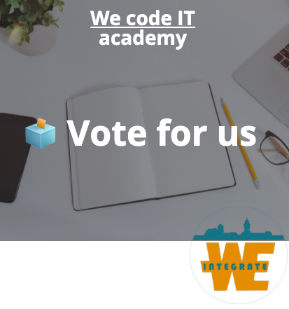 SchmidtsMark's tweet photo. 🪐 @bytabo_online unterstützt nächstes Jahr eins von drei sozialen Projekten.
🗳️ Stimmt für 'Projekt 3', die We code IT Academy, um uns zu unterstützen.
https://t.co/8wdgEryOWz

🙋 Mit deinem Support ermöglichst du 2021 einen neuen Kurs.
Konzept als 📄PDF: https://t.co/TI8Y7O4YTI https://t.co/618biVNa2i
