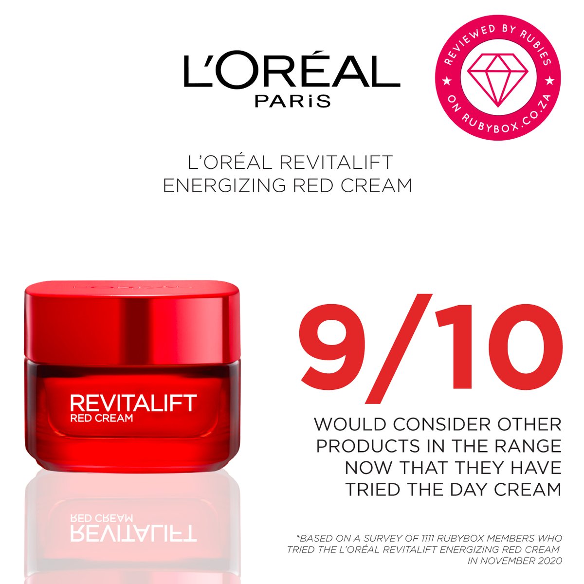 rubybox_beauty's tweet photo. Say hello to youthful-looking skin, thanks to L'Oreal Revitalift Red Cream.
Here's what our rubies had to say: https://t.co/xrOvJnncwk
#rubybox #rubyboxrevitared #instantglow #revitaliftredcream #lorealparisza #myglowup https://t.co/eRbzYv1KAO