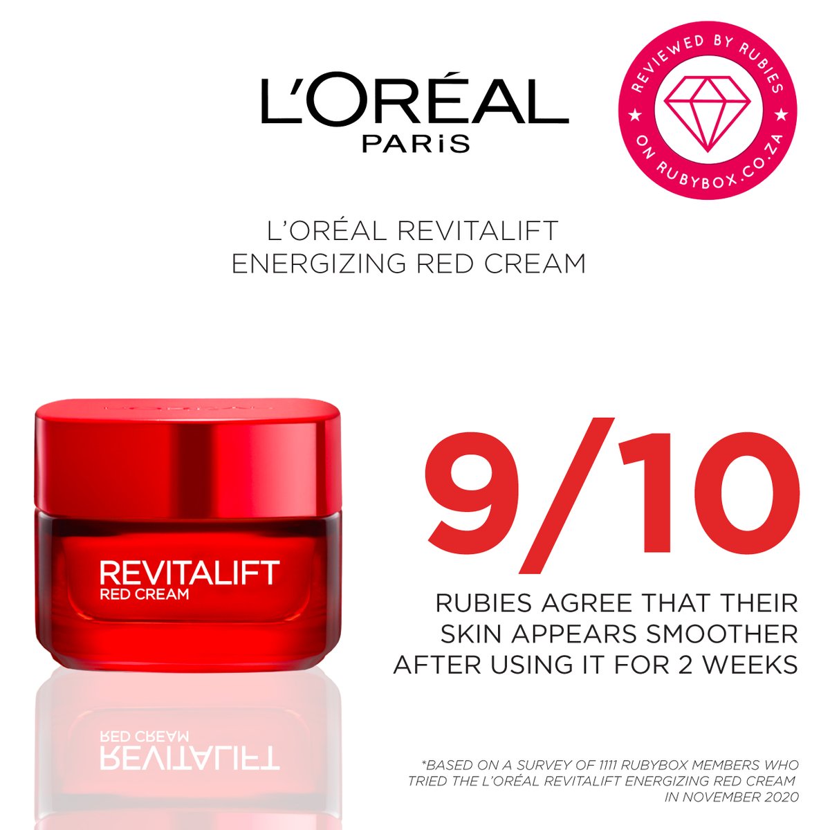 rubybox_beauty's tweet photo. Say hello to youthful-looking skin, thanks to L'Oreal Revitalift Red Cream.
Here's what our rubies had to say: https://t.co/xrOvJnncwk
#rubybox #rubyboxrevitared #instantglow #revitaliftredcream #lorealparisza #myglowup https://t.co/eRbzYv1KAO