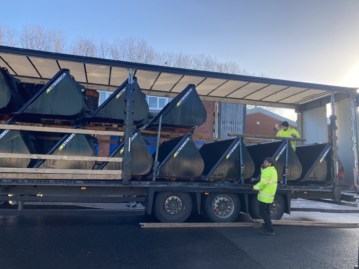 Wagon no 2 nearly fully loaded for shipping to Europe for pre Christmas delivery full of our #ProAgBuckets. Give us a call on 01922 649700 to reserve your new bucket for 2021 delivery