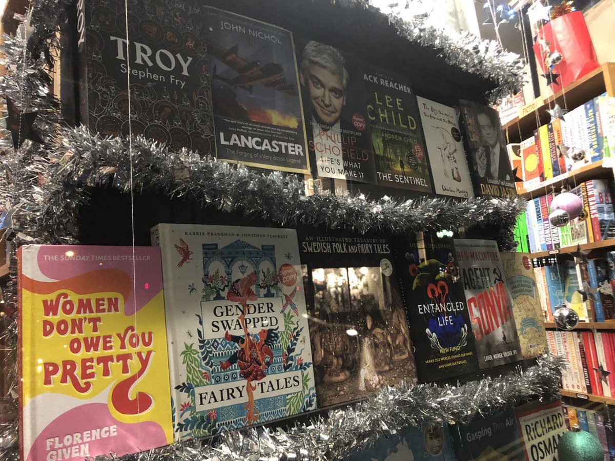 Christmas arrived <a href="/FredsBookshop/">Fred's Bookshop</a> window - part two 
#signedcopies #christmasbooks #windowdisplay #christmaswindow