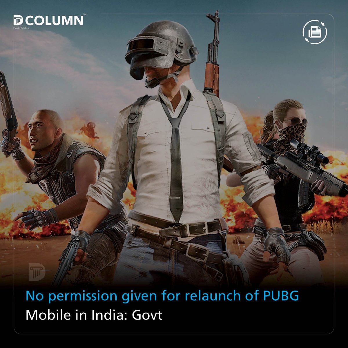 dcolumnnews's tweet photo. The Ministry of Electronics and Information Technology clarifies that "the government has given 'no permission' for the relaunch of #PUBG Mobile app in the country", to an #RTIquery.
#thecolumn #PUBGrelaunch #latestnews #newsupdates #pubglovers #pubgndia #pubgmobileindia https://t.co/NvJ1iNi3K8