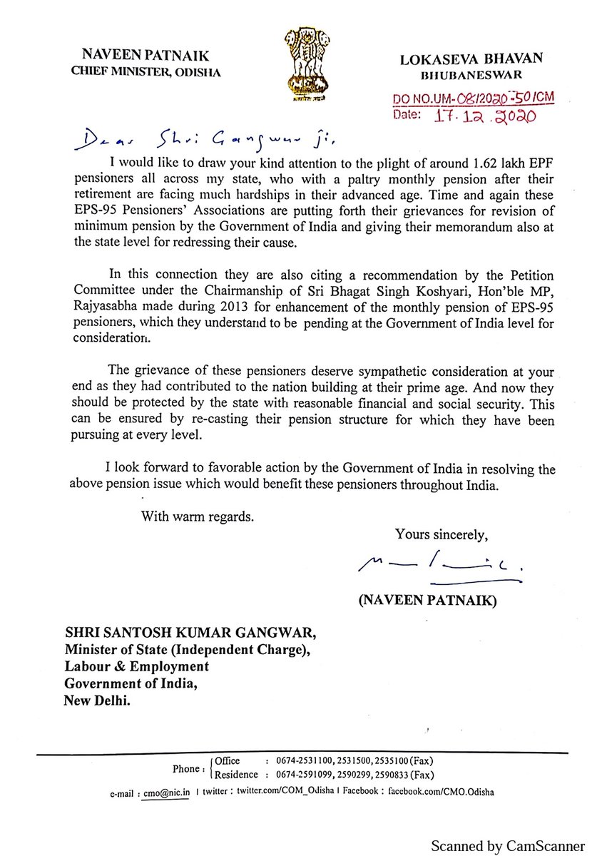 Bapuji Patra (@bapujipatra007) on Twitter photo Thank you Shri <a href="/Naveen_Odisha/">Naveen Patnaik</a> ji for rise the issue for minimum pension of 1.62 Lakh #EPS95 pensioners of Odisha & 65 Lakhs pensioners of India.National agitation committee <a href="/NationalAgitat2/">National Agitation Committee</a> express our gratitude to him.<a href="/LabourMinistry/">Ministry of Labour & Employment, GoI</a> Shri <a href="/santoshgangwar/">Santosh Gangwar</a> ji <a href="/PTI_News/">Press Trust of India</a> #EPS95 Thank you Shri <a href="/Naveen_Odisha/">Naveen Patnaik</a> ji for rise the issue for minimum pension of 1.62 Lakh #EPS95 pensioners of Odisha & 65 Lakhs pensioners of India.National agitation committee <a href="/NationalAgitat2/">National Agitation Committee</a> express our gratitude to him.<a href="/LabourMinistry/">Ministry of Labour & Employment, GoI</a> Shri <a href="/santoshgangwar/">Santosh Gangwar</a> ji <a href="/PTI_News/">Press Trust of India</a> #EPS95