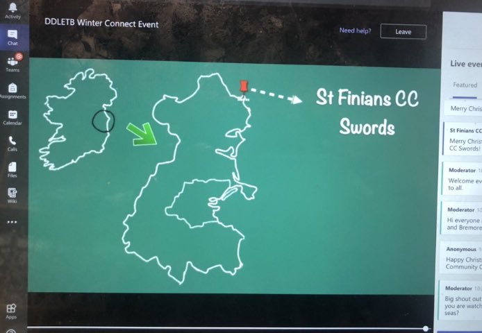 StFiniansCC's tweet photo. Delighted to be part of @ddletb #WinterConnect event this morning! We are so proud of our TY students Dylan Hagan & Katelyn Treacy who represented our Headstrong Committee & to 5th year student Aoife Tierney who performed her own song at the event! 👏🎄💫#SwordsSchool #DDLETB 💫 https://t.co/M2in13it3h