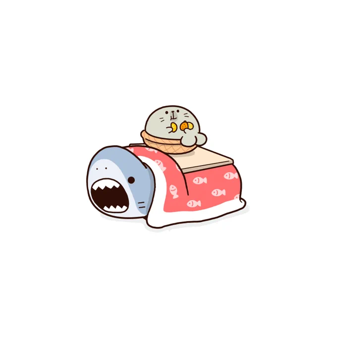 コタツに捕らえられたサメ #サメーズ 