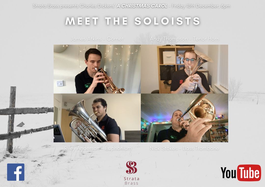 With only one more sleep until the release of 'A Christmas Carol', we thought we would share our wonderful soloists with you in the build up. 
Don't forget to check out facebook.com/stratabrass or the website for more details.