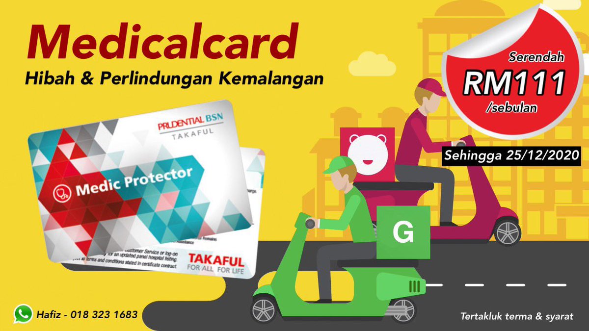 Dan last! Sesiapa yang masih belum mempunyai perlindungan Takaful, anda diminta utk lakukan SEGERA! Cadangan sebelum 25/12/2020 kerana “queue proposal” yang agak panjang. Dan juga utk mengelakkan perubahan harga atau proposal anda dibawa ke tahun hadapan. https://hi.jomwasap.my/PruHafiz&nbsp;