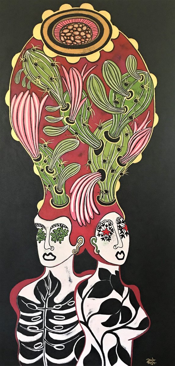 In a stylistic amalgam of Pop and folk, abstract and figurative, Diana Rosa takes inspirations from an alternative upbringing where she closely connected with the natural landscape around her. This is her.