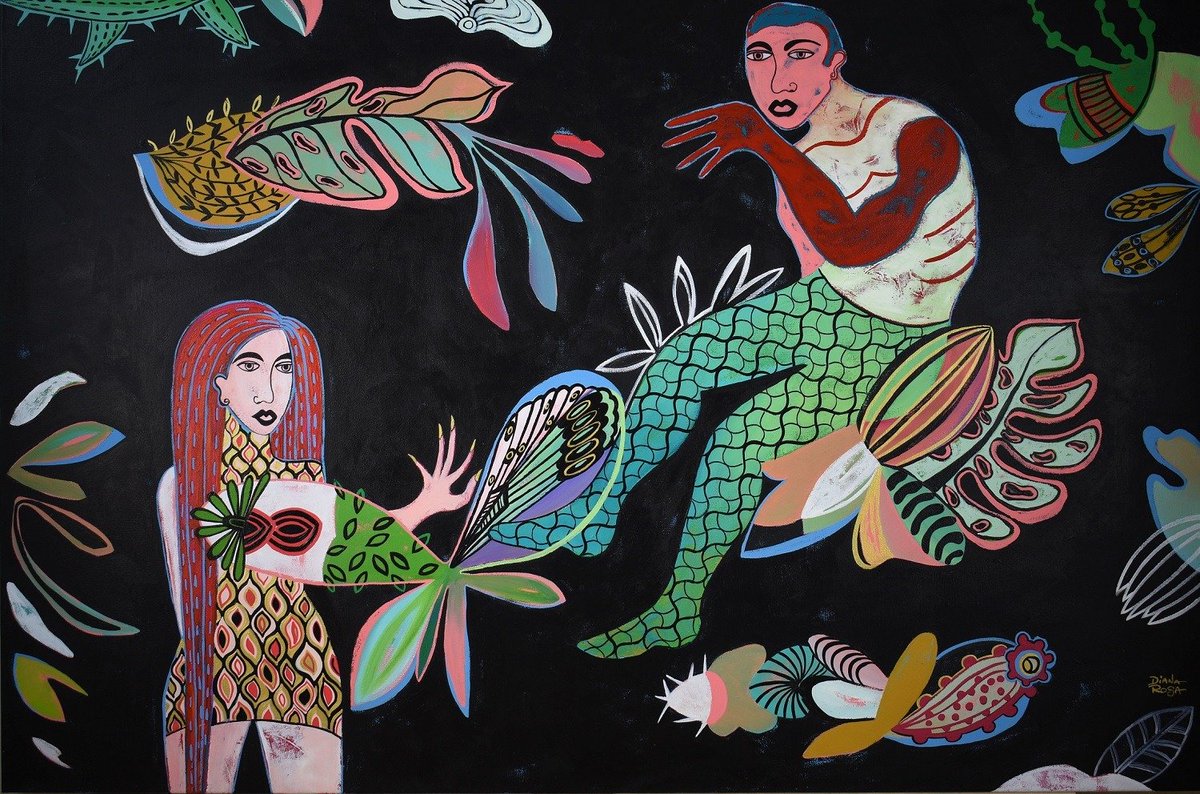 In a stylistic amalgam of Pop and folk, abstract and figurative, Diana Rosa takes inspirations from an alternative upbringing where she closely connected with the natural landscape around her. This is her.