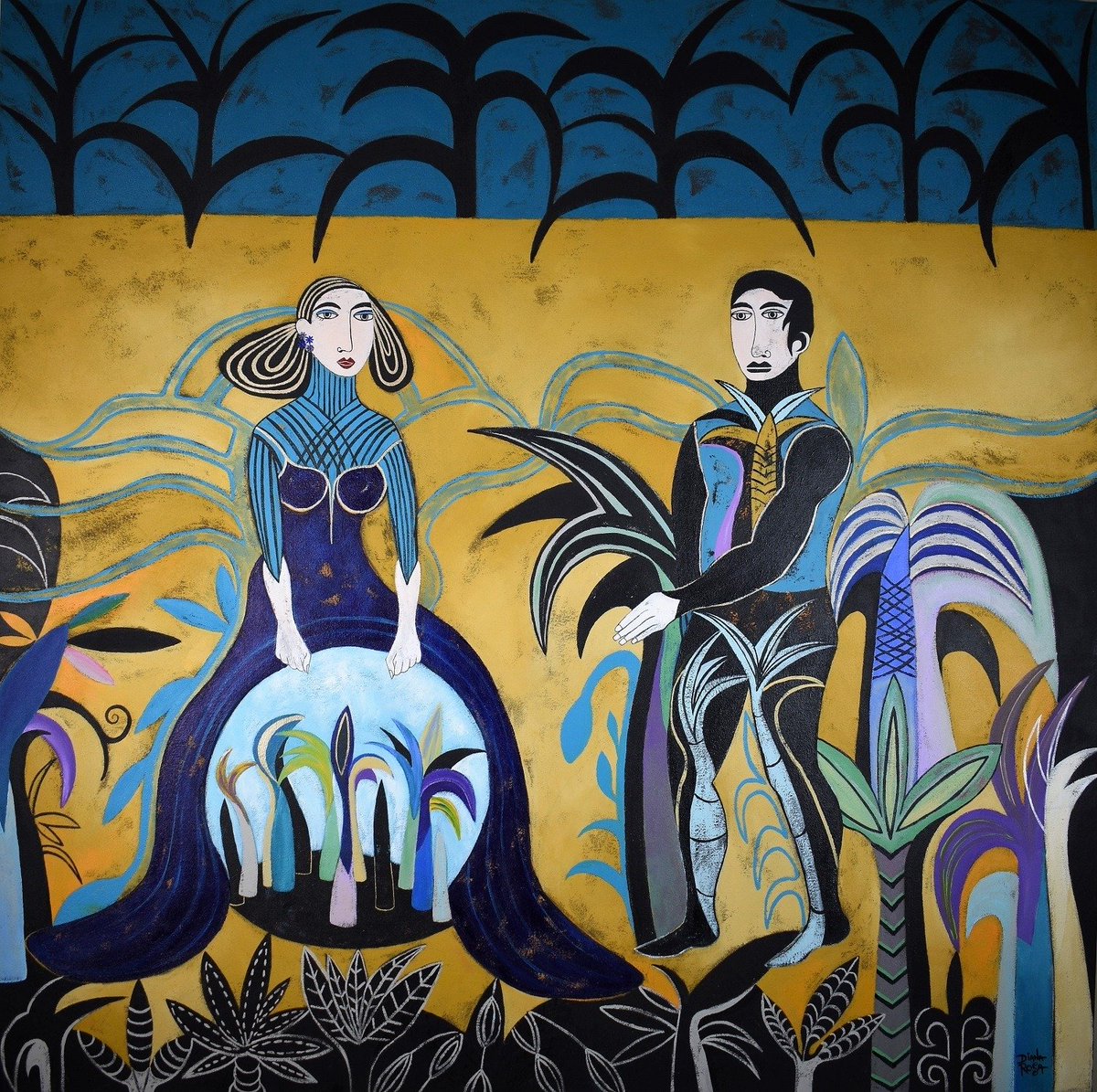 In a stylistic amalgam of Pop and folk, abstract and figurative, Diana Rosa takes inspirations from an alternative upbringing where she closely connected with the natural landscape around her. This is her.