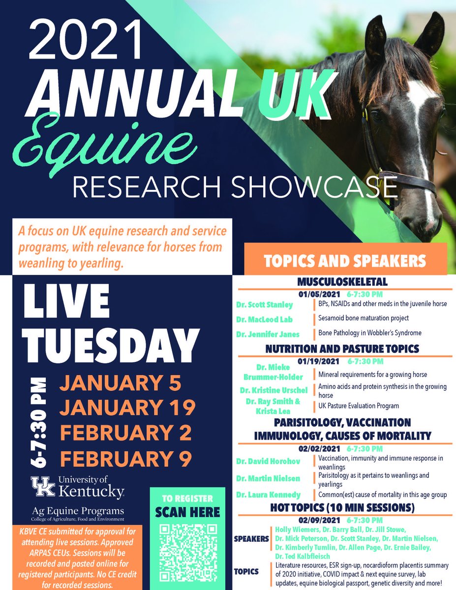 Reminder...this event is coming up fast! Register soon at eventbrite.com/e/10th-annual-…. Contact equine@uky.edu with questions about the event or with help registering.