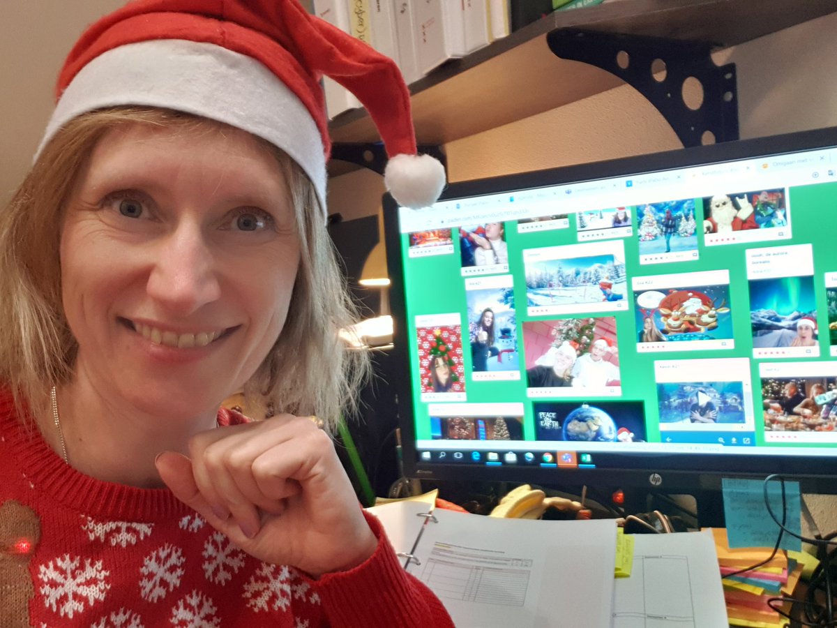 jufmarjan's tweet photo. Laatste ict-les van de periode, uiteraard online, waarin de tweedejaars studenten hun foto hebben bewerkt #kerstchallenge #ipabo #greenscreen #ictles https://t.co/ZcX9rajWAA