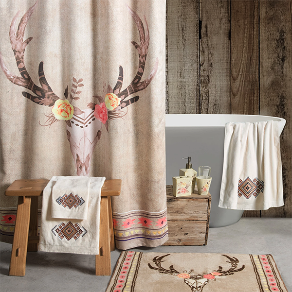 hiendaccents's tweet photo. Update your bathroom with a fun bohemian feel with the Desert Skull 9 Piece Bath Collection. The Desert Skull lifestyle bathroom set includes shower curtain w/ fabric covered rings, 3-piece embroidered bath towel set in cream, bath rug, and 3-piece bath countertop accessory set. https://t.co/dtgZMOAuh5