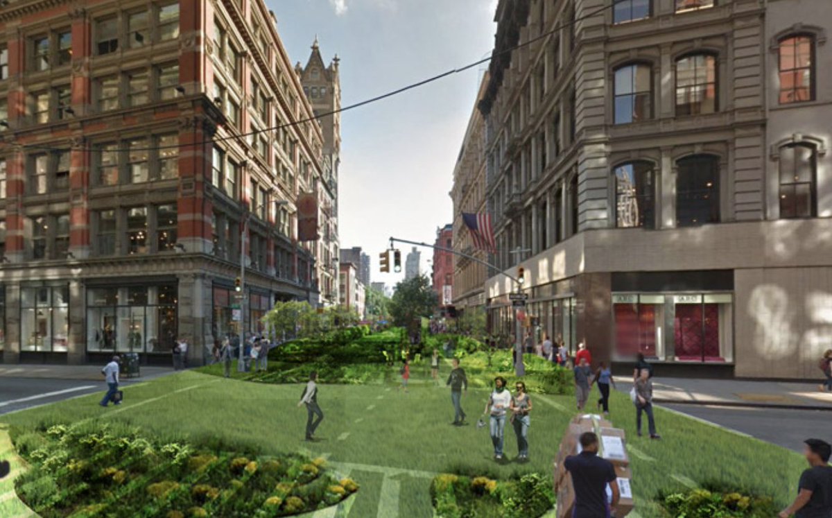 Cute illustration of how city streets could be re-engineered into green spaces. There's abundant research that urban green space is better for everything. We need more of this. BUT, how do we ACTUALLY make it happen? I'm still figuring this out.