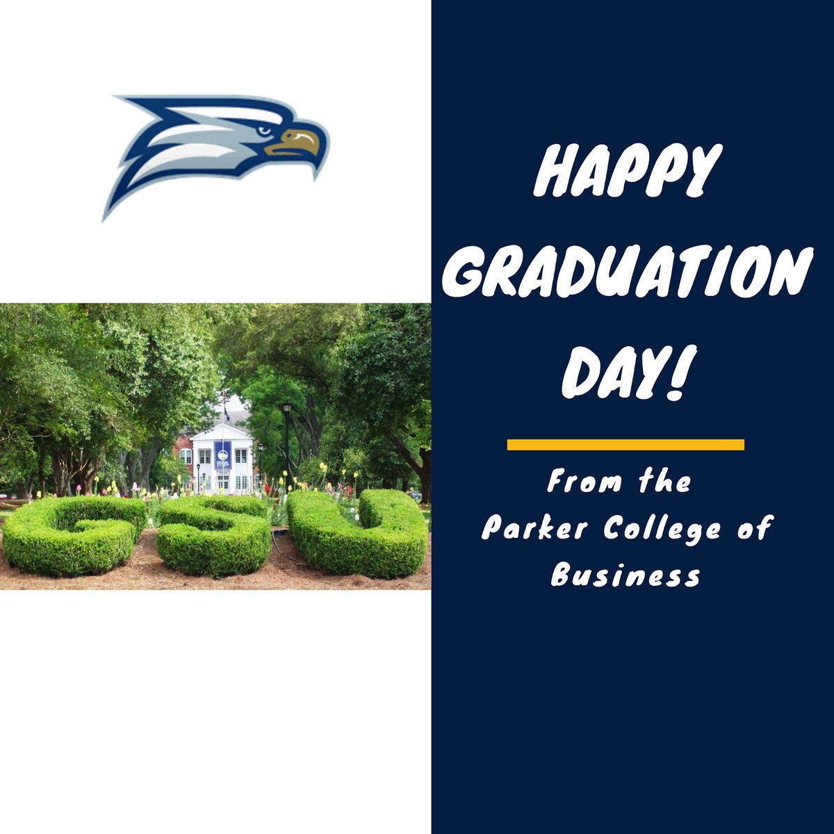 GSParkerCollege's tweet photo. Happy Graduation Day!! The Parker College of Business is so proud of all our graduates, and we can’t wait to see what your futures hold!! 
#weareparker
#developingtomorrowsleaders
#gsgrad20 https://t.co/wcNlUn2abG