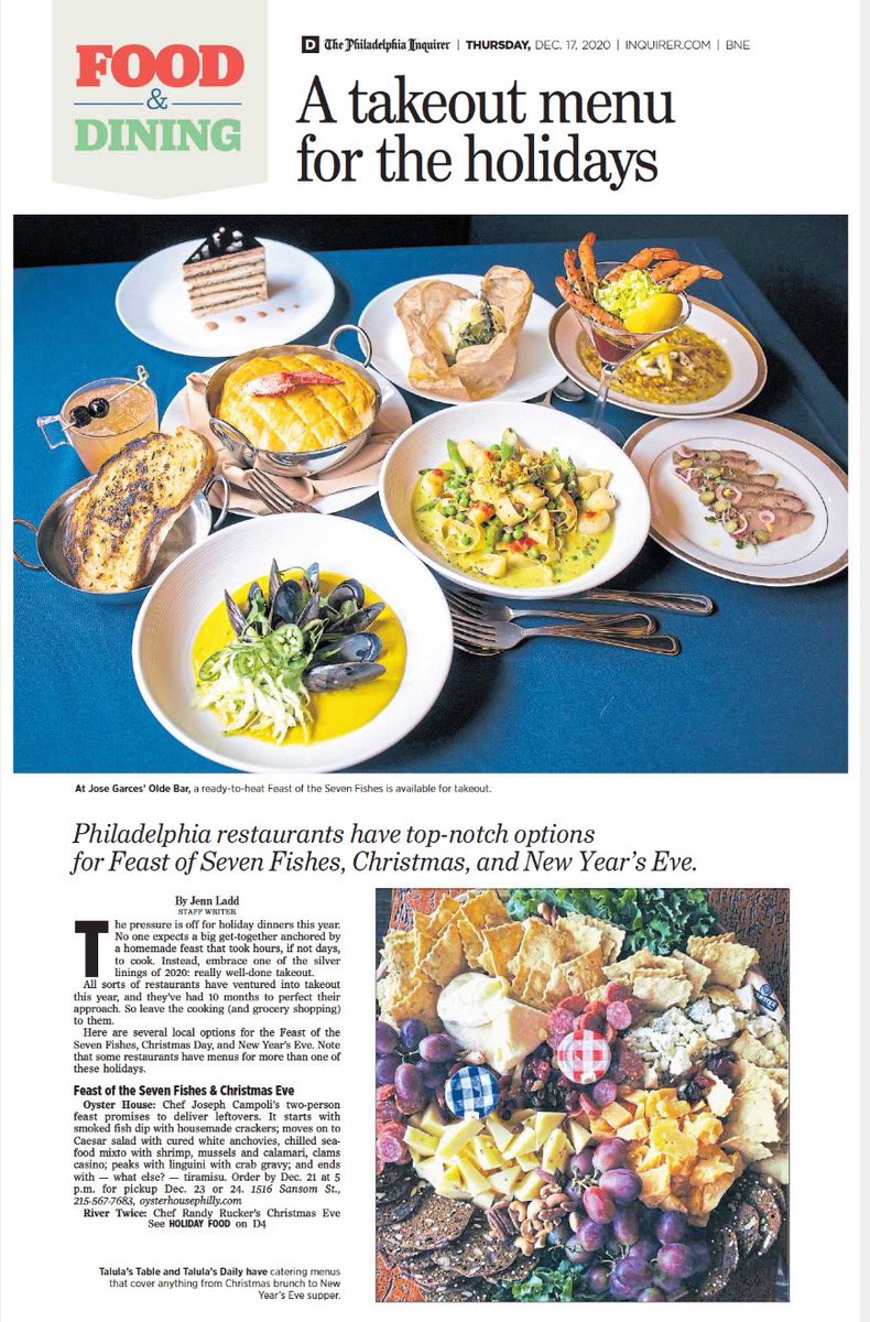 TheOldeBarPHL's tweet photo. Order now for holiday dinners, time is running out! https://t.co/z4Z0Pjl27K