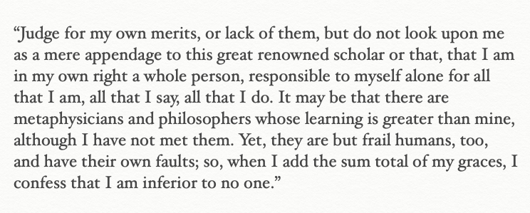In a letter to Frederick of Prussia, who apparently did not like her at all, du Châtelet said: