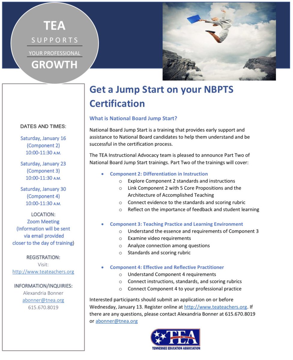 Get a jump start on your National Board certification! Register here ➡️ teateachers.org/nbpts-jump-sta… 🍎