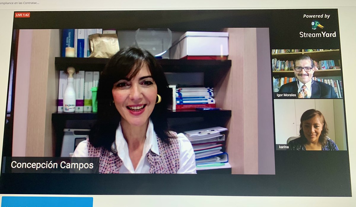 mccamposacunha's tweet photo. #PublicCompliance. Encantada de compartir panel #CICAB sobre Compliance en la #ContrataciónPública con @igormorales y Karina Zambrano @TransparenteGob https://t.co/jJOSld2qvJ
