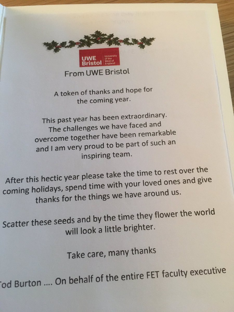 hehoyle1's tweet photo. Delighted the @UWEBristol  #FET faculty executive recognises the #value of #wildflowers #meadows for #people &amp; #pollinators! Merry #Christmas Let’s try to #bee #happy @UWE_SPE @emarco14 @nickpsmith77 @DanniSinnett @AmandaJCoffey @hobbs_catherine @hallsg @DeanLBell @DrKatieMcC https://t.co/bWOHpyPNfg