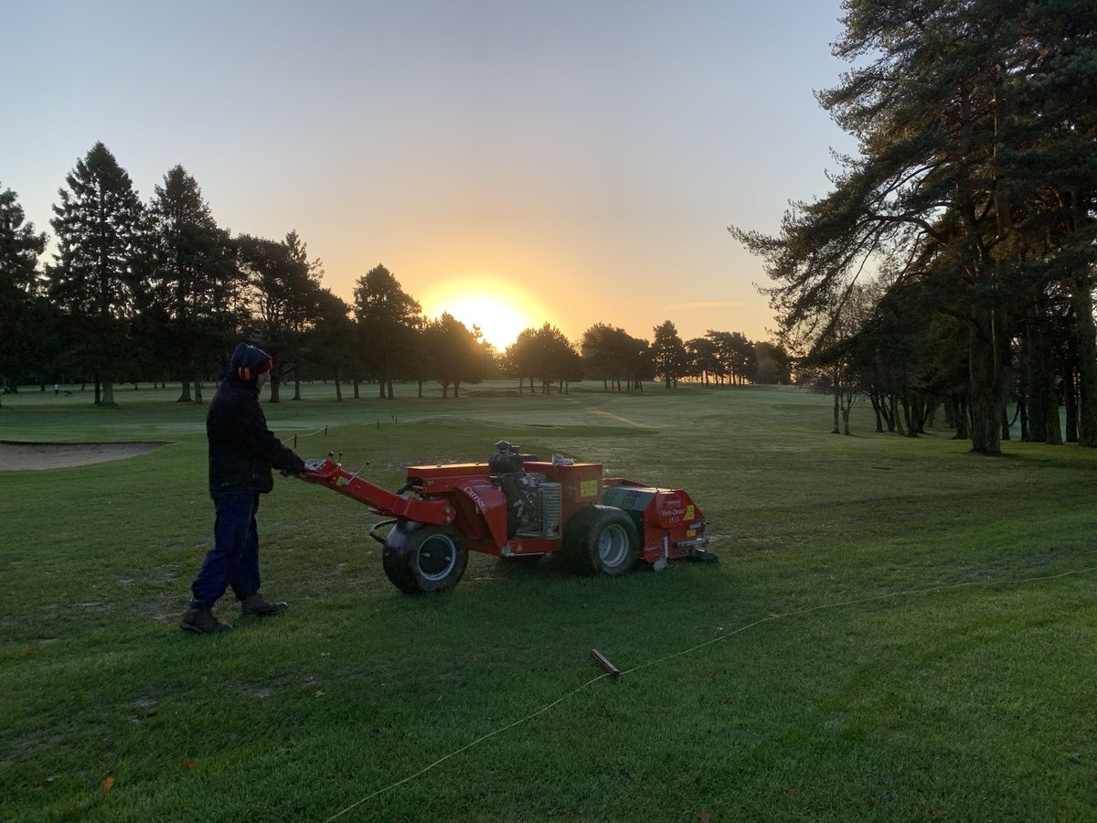 Getting all the high traffic areas around greens aerated