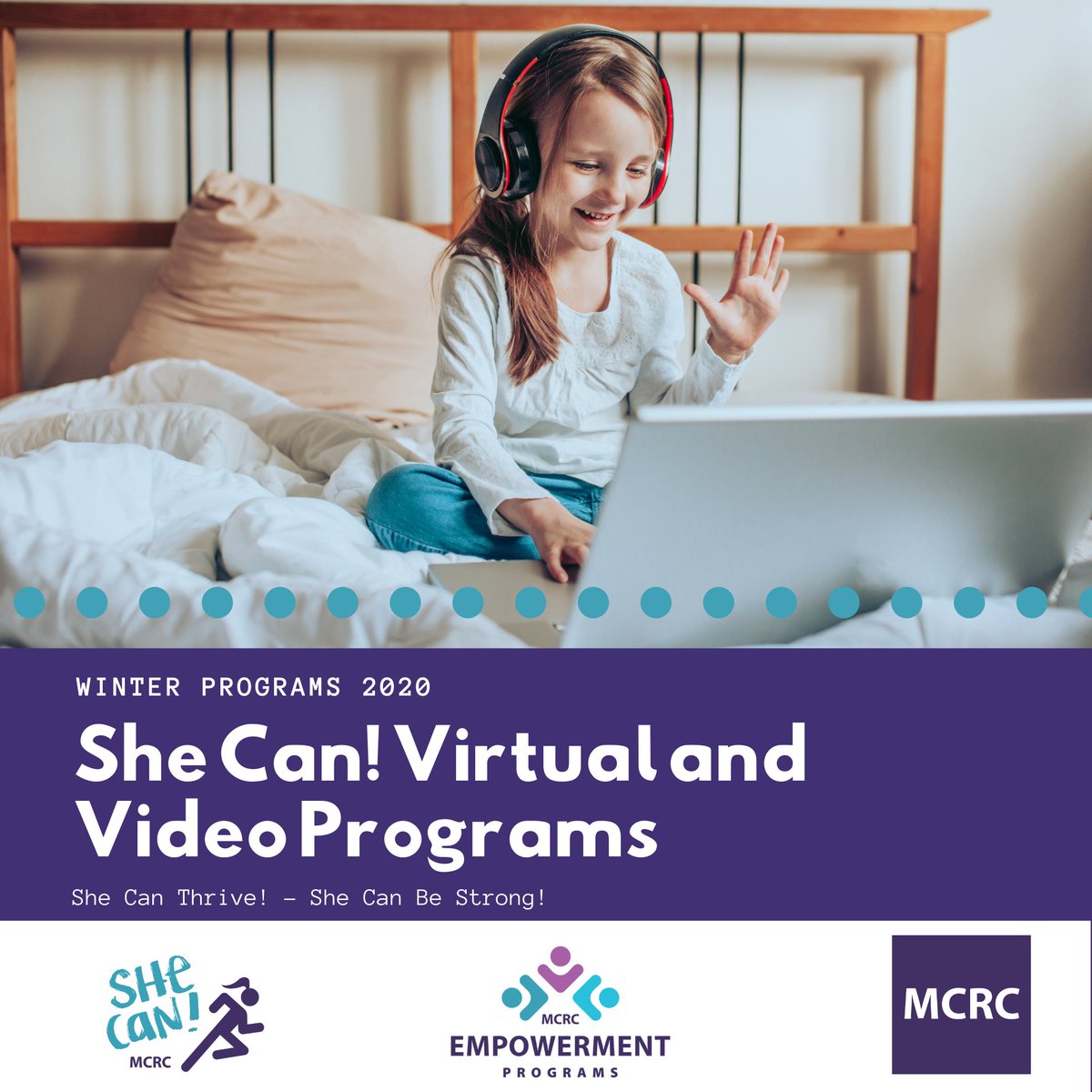 Great opportunity for girls grades 3-7.  She Can Be Strong! teaches girls about physical activity, healthy eating &amp; stress management.  She Can Thrive! will help girls stay connected  &amp; provide tools to cope with stress. See the link to register today! 
mcrc.on.ca/shecanwinter20…