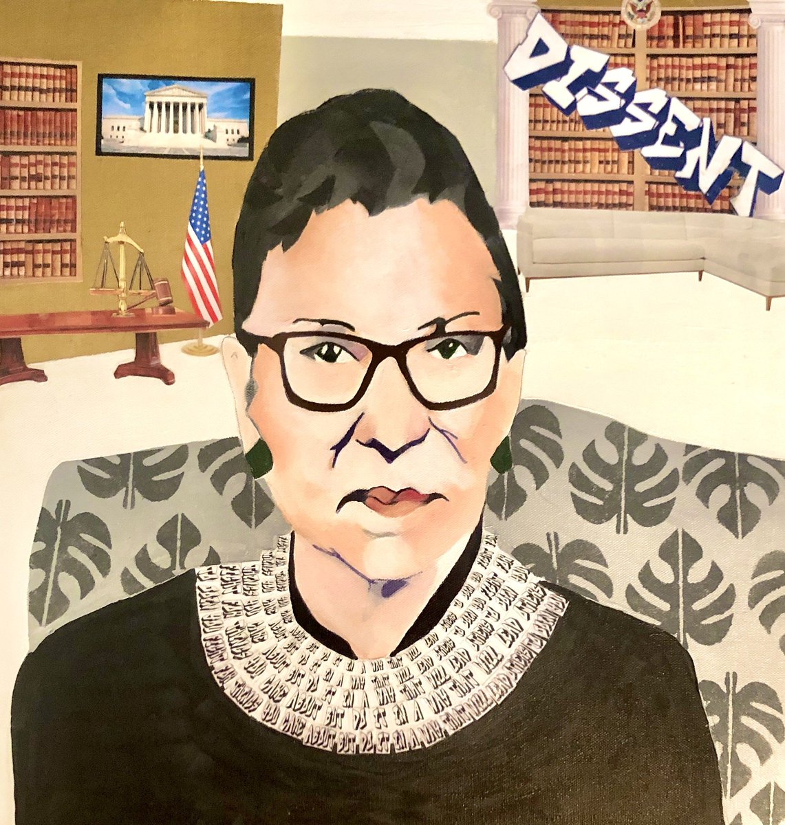 Fuchs moved to Sag Harbor, with her wife and new baby, opened four hair salons, while continuing to teaching art, clay sculpture, and hosting retreats focused on spiritual growth. (who read this bio and didn't see rbg coming?)