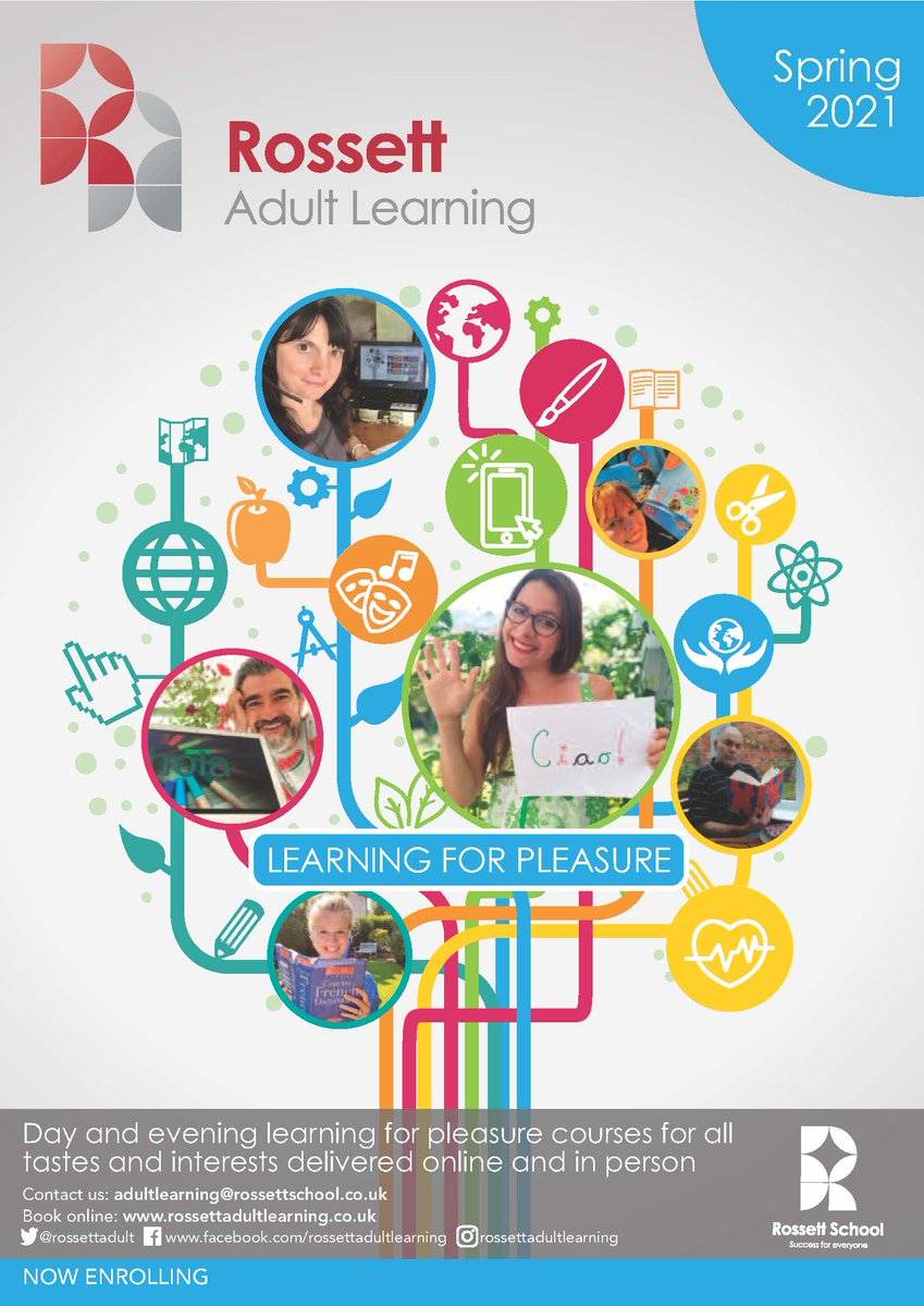 rossettadult's tweet photo. Spring 2021 programme now available for enrolling, please spread the word and retweet.  Anyone can join our online courses as long as you are over 18.  Some exercise and in house classes too!  #staysafe @Rossett @SportsRossett @RossettPTA https://t.co/I5i1BovzGD
