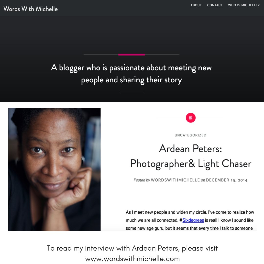 wordswmichelle's tweet photo. Six years ago I met photographer @ardeanpeters & asked her about her work with #lightphotography Click the link to read my #tbt post! https://t.co/LDZ54aMyQb #torontocreatives #torontoblogger #photography https://t.co/zWL2zeOtEc