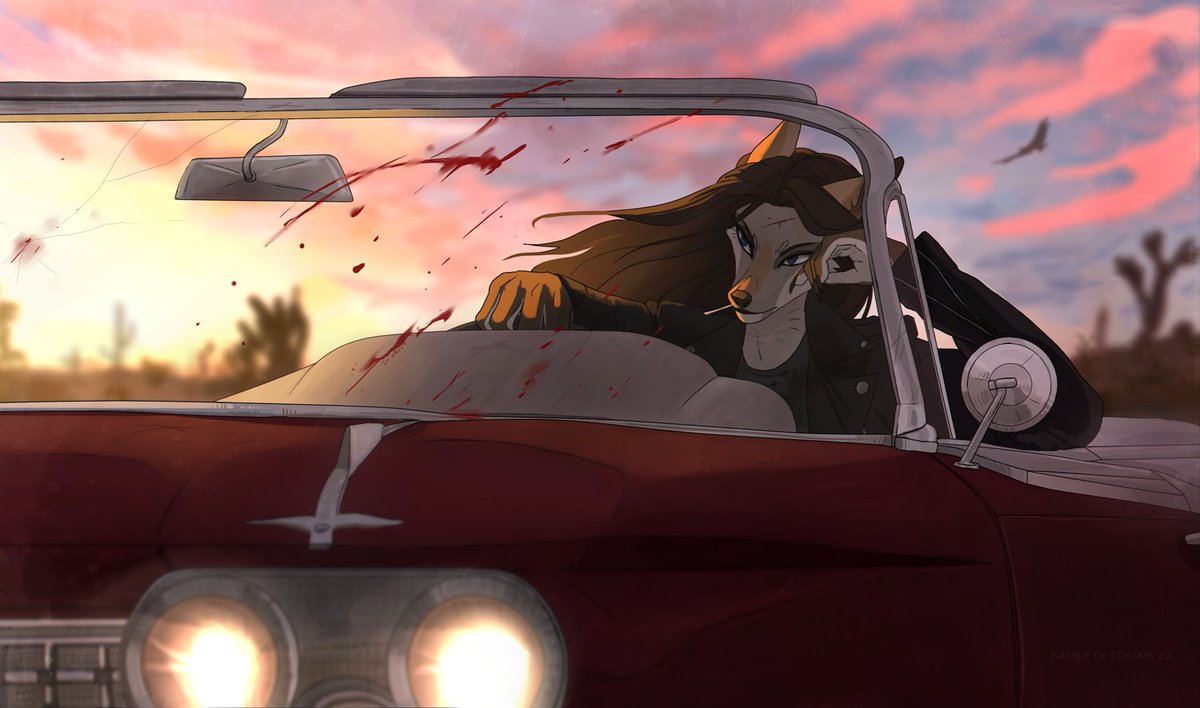 natalie_corsair's tweet photo. The Aftermath - halfbody commission for @Dave08205775 🚗 https://t.co/spVXKuch50