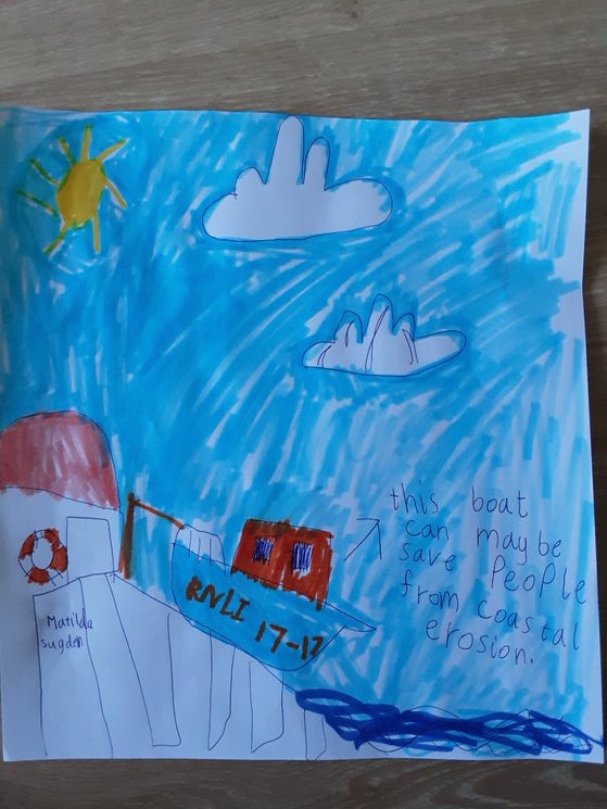 RFitzroyAcademy's tweet photo. We may all be working from home but #Year2 are still impressing us with their resilience and adaptability. Here are just a few examples of the wonderful posters we have received this morning that capture the work of the @RNLI. #CaspianClass  #EverestClass  #MandarinClass https://t.co/XT1XLGc2OE