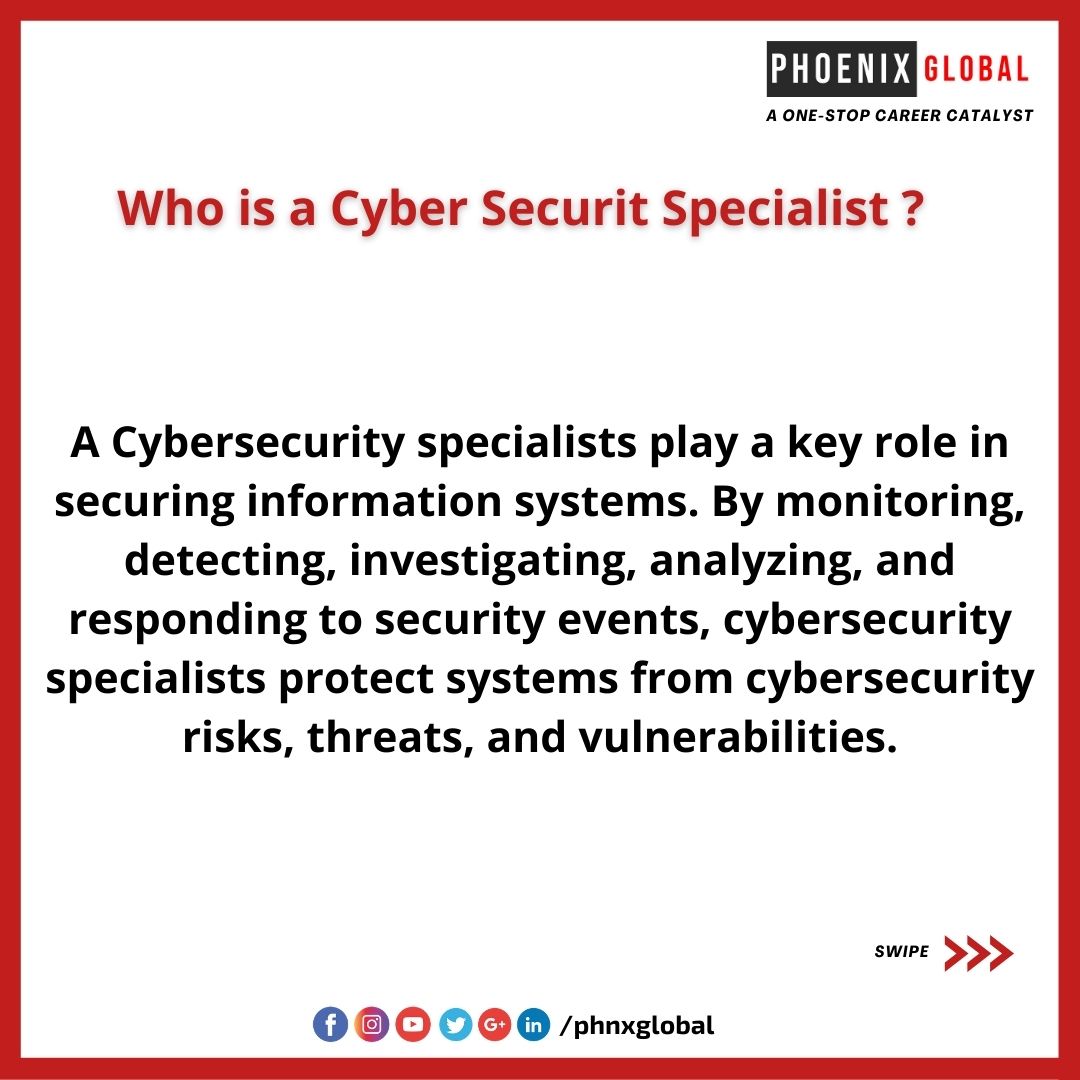 PhnxGlobal's tweet photo. PHOENIX GLOBAL presents Career Mantra for the week: "How to get your dream job as a cyber security specialist ?"
#phoenixglobal #phnxglobal #developer  #learning #cybersecurity #security #cybersecurity #hacking #security  #technology #cybercrime #linux #Cyberops #QuickHeal #cisco https://t.co/Vu4K4wryIB