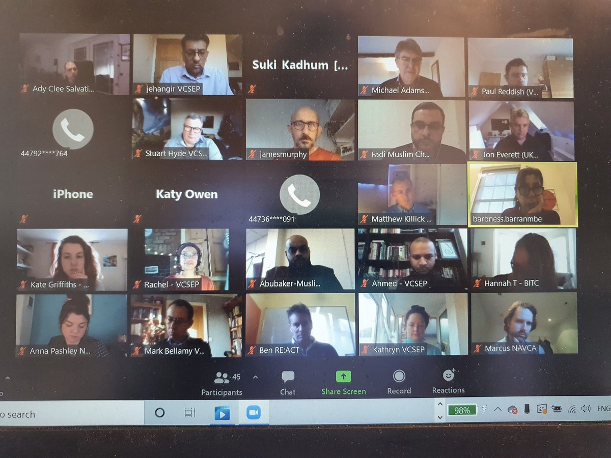 jehangirmalik's tweet photo. Thanks to all for sharing 2020 reflections on @VCSEP #EmergenciesPartnership Network call, with thanks to Minister for @DCMS @dianabarran &amp; all who shared thier honest reflections #BridgeBuilding #PowerOfPartnerships https://t.co/gsD0ynaPR9