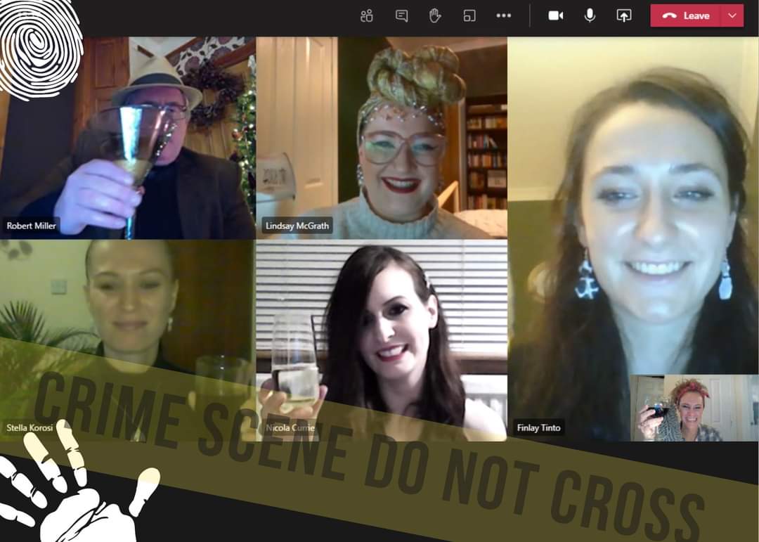 MK_BusPsych's tweet photo. Raising a glass to 2020!  Although a tough year for everyone, we are thankful for being able to virtually deliver all our services to our clients successfully.  Ending the year with a virtual team murder mystery game.  Cheers!

#recruiting #businesspsychology #team https://t.co/dzsghHUwe3