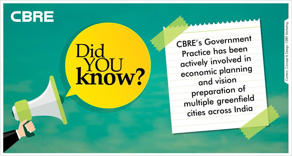 CBRE_India's tweet photo. From conceptualization to implementation across multiple sectors, the #CBREGovernmentPractice team aims for perfection in all aspects to provide the best and quality service.
Click below to get more information about our vertical!
#DidYouKnow #CBRE https://t.co/QWp0gnj6Ai https://t.co/AQ0YjoJhAM