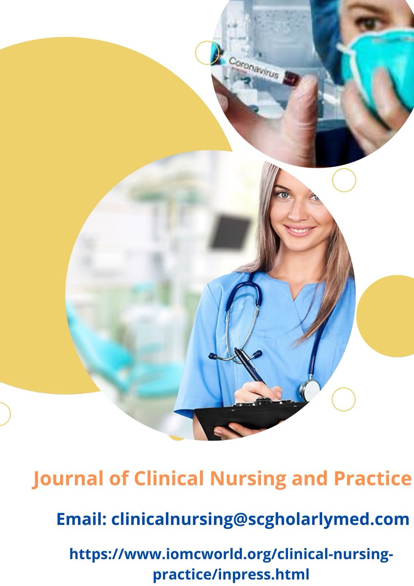 nursing001's tweet image. Your presence is expected in "Journal of Clinical Nursing and Practice"  
Website: iomcworld.org/clinical-nursi…
Submit your research work on #NursingResearch #ClinicalNursing  #COVID19 #NursingPractice  #NursingCare
More information email at : clinicalnursing@scholarlymed.com