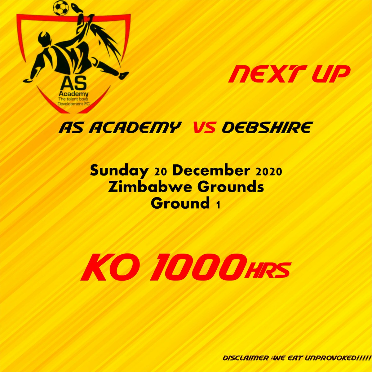 ASacademy_zw's tweet photo. Weekend fixtures confirmed.
All our ages groups are in action on Sunday.
#ASacademy https://t.co/nv3IE91ioI