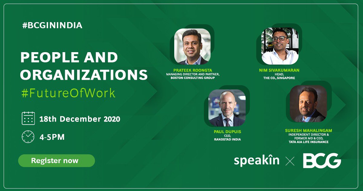 Future of Work  #BCGInIndia #future #FutureOfWork #people #organizations #leadership #workplace #webinar