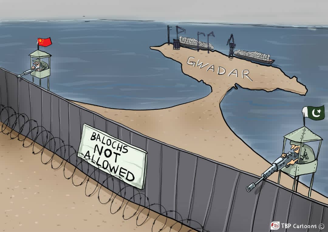 Today Baloch facing a disturbing threat in the form of fencing #Gwadar, losing their lands as #Chineses &amp; non-native people
have been allowed free handed to sieze, colonize their lands, Baloch &amp; its land is on the verge of demographic change in Gwadar
#StopFencingGwadar
