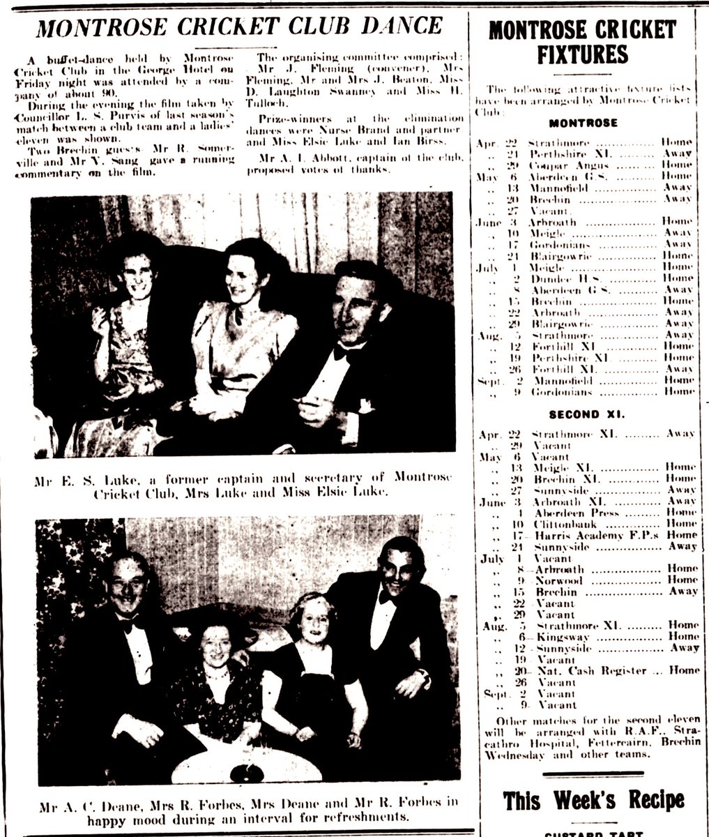 ScottyCricket's tweet photo. #Season1950 @Montrose_CC #AnnualDance #GeorgeHotel #Fixtures @DAAcricket @SPCU_cricket @thecourieruk @AngusCouncil #Heritage https://t.co/5iTl3BSEM0